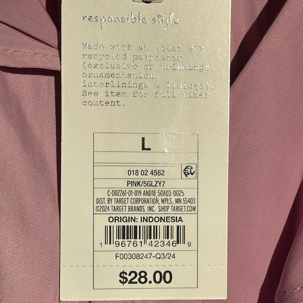A New Day Size Large Pink Ruffle Blouse (NWT) - Picture 6 of 6